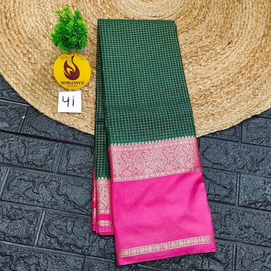 Premium Quality Mysore Crepe Sarees with Rich Pallu  - MYSORE041