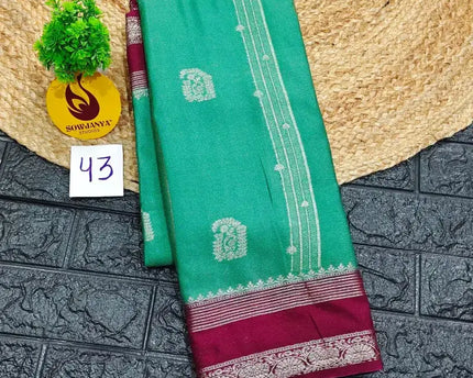 Premium Quality Mysore Crepe Sarees with Rich Pallu  - MYSORE043