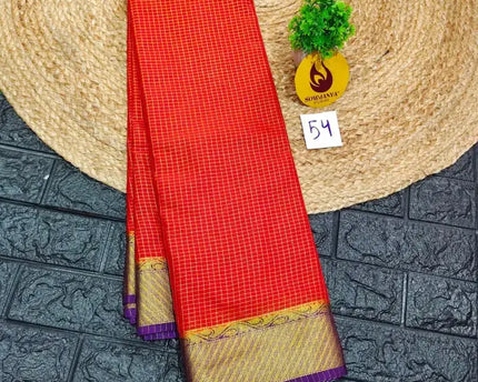 Premium Quality Mysore Crepe Sarees with Rich Pallu  - MYSORE054