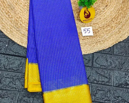 Premium Quality Mysore Crepe Sarees with Rich Pallu  - MYSORE055