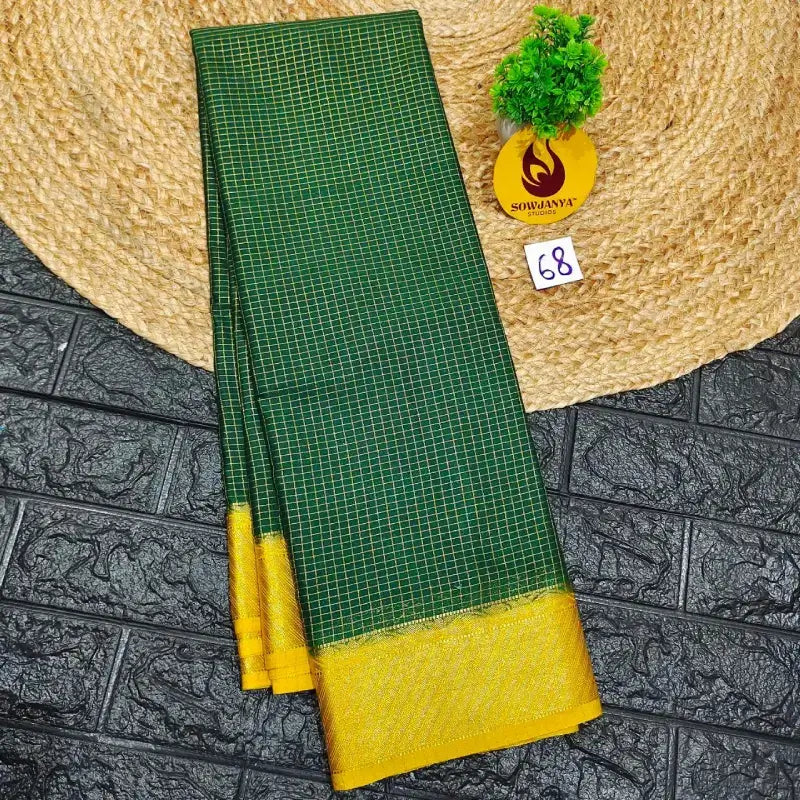 Premium Quality Mysore Crepe Sarees with Rich Pallu  - MYSORE068