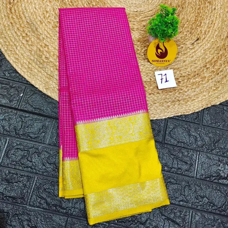 Premium Quality Mysore Crepe Sarees with Rich Pallu  - MYSORE071