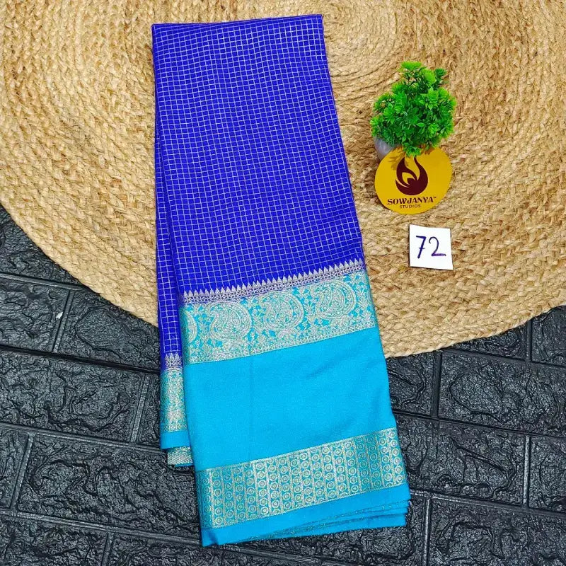 Premium Quality Mysore Crepe Sarees with Rich Pallu  - MYSORE072