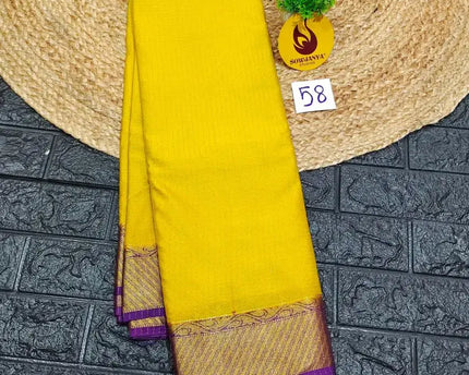 Premium Quality Mysore Crepe Sarees with Rich Pallu  - MYSORE058