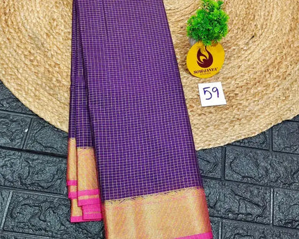 Premium Quality Mysore Crepe Sarees with Rich Pallu  - MYSORE059