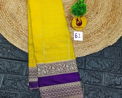 Premium Quality Mysore Crepe Sarees with Rich Pallu  - MYSORE061