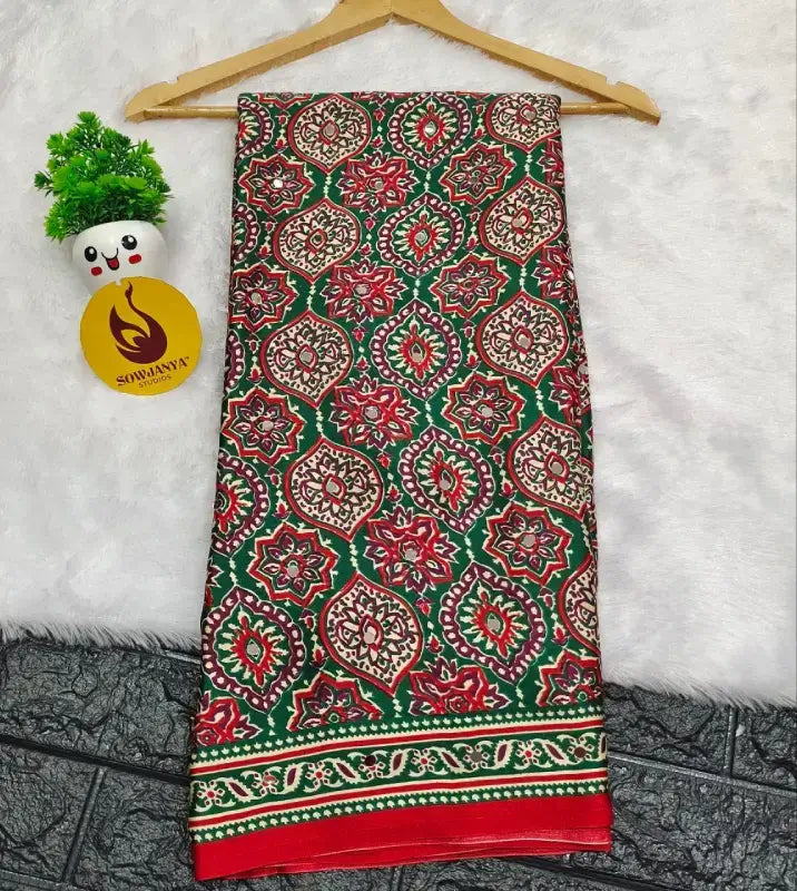 Japan Satin Crape Original Mirror Sarees47 - AJRAK