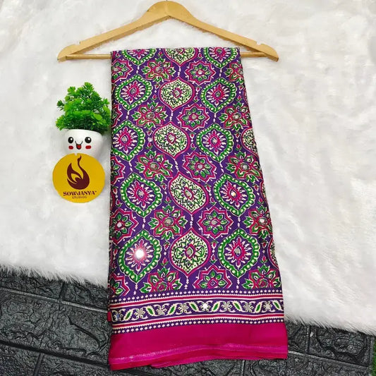 Japan Satin Crape Original Mirror Sarees42 - AJRAK