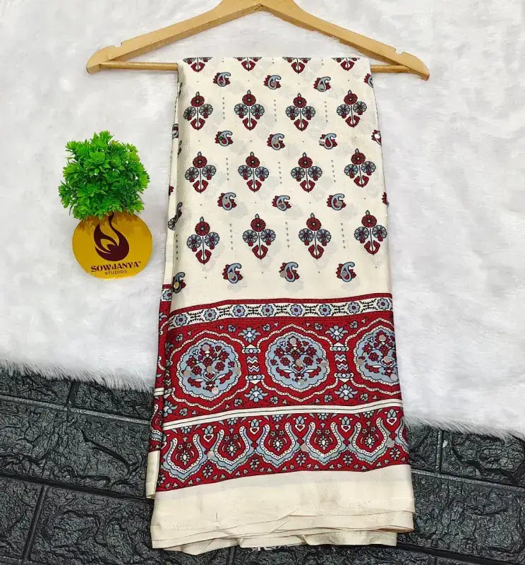 Japan Satin Crape Original Mirror Sarees38 - AJRAK
