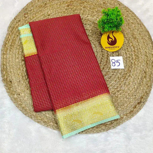 Premium Quality Mysore Crepe Sarees With Rich Pallu - MYSORE085