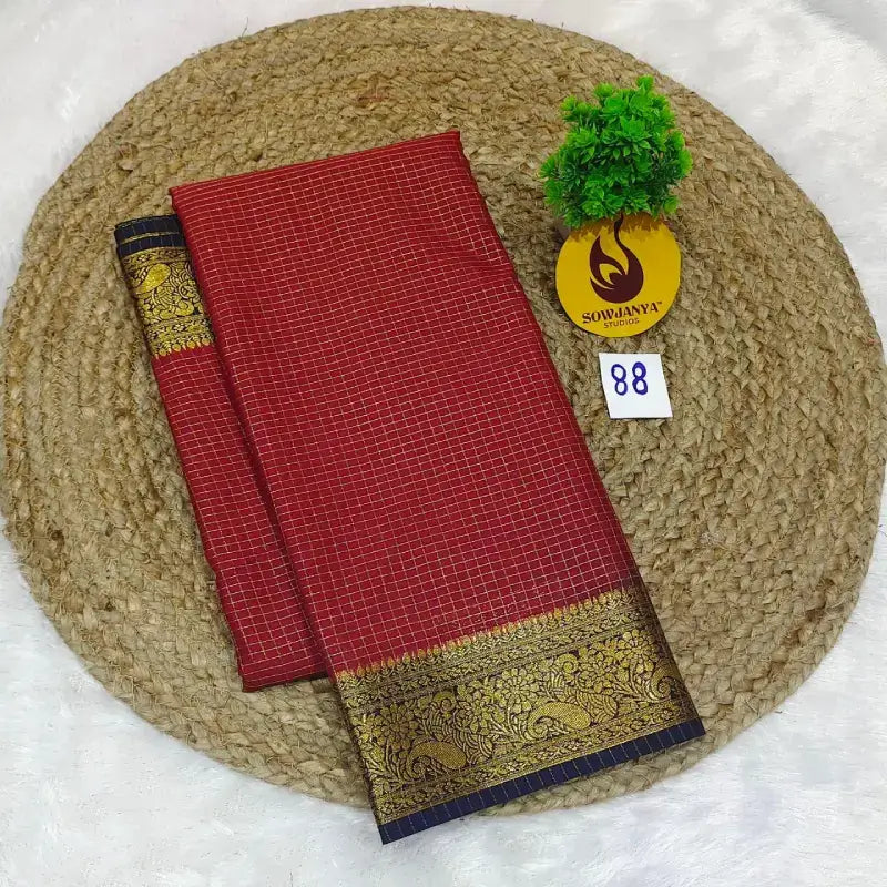 Premium Quality Mysore Crepe Sarees With Rich Pallu - MYSORE088