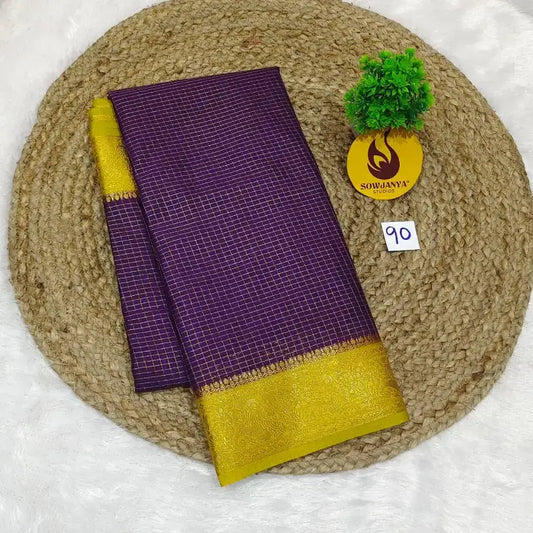 Premium Quality Mysore Crepe Sarees With Rich Pallu - MYSORE090