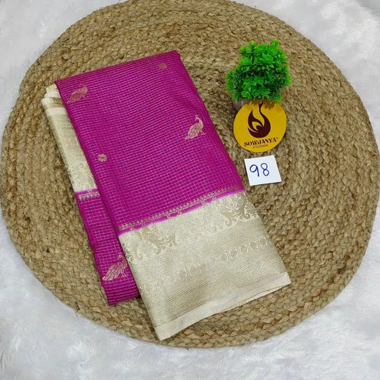 Premium Quality Mysore Crepe Sarees With Rich Pallu - MYSORE098