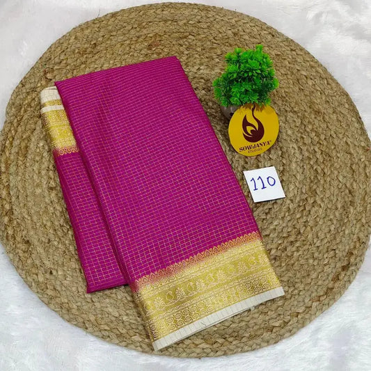 Premium Quality Mysore Crepe Sarees With Rich Pallu - MYSORE0110