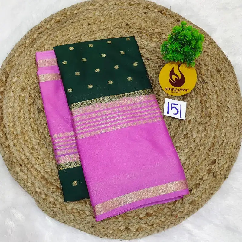 Premium Quality Mysore Crepe Sarees  - MYSORE0151