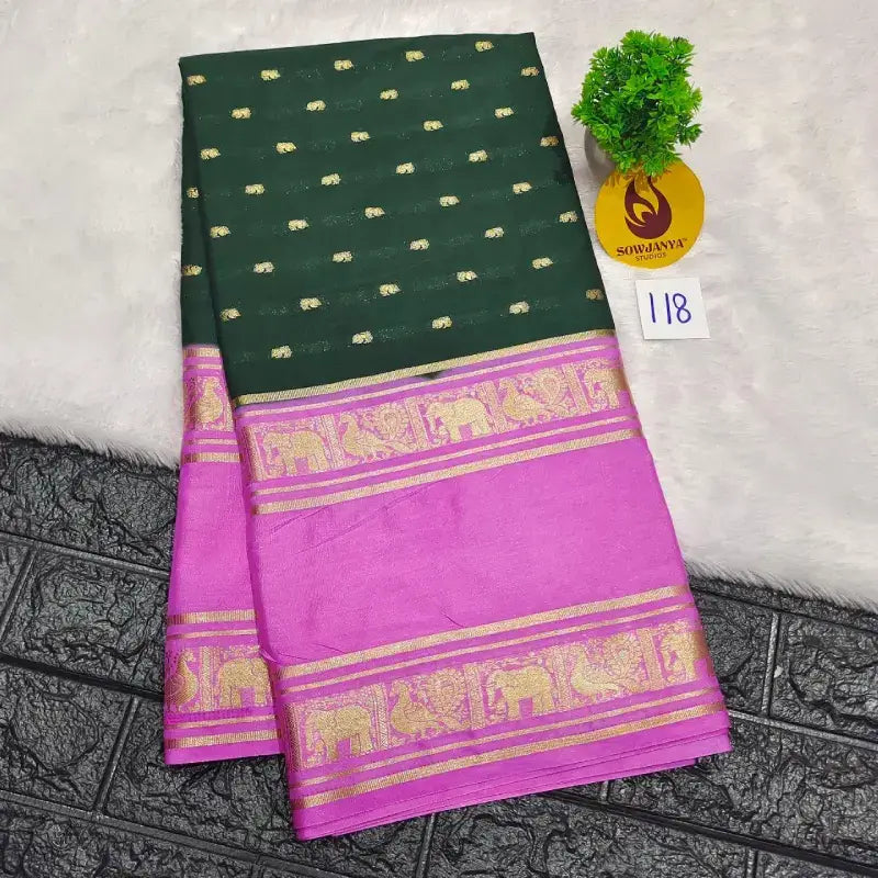 Premium Quality Mysore Crepe Sarees  - MYSORE0118