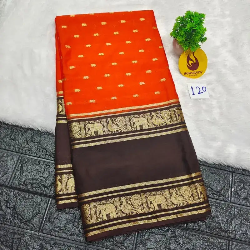 Premium Quality Mysore Crepe Sarees  - MYSORE0120
