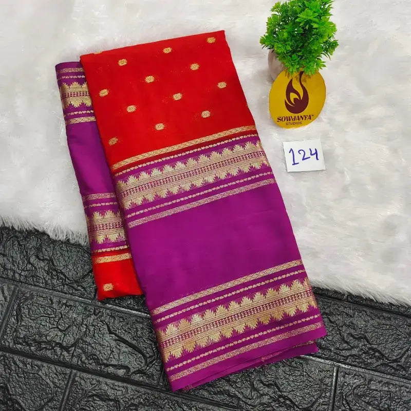 Premium Quality Mysore Crepe Sarees  - MYSORE0124