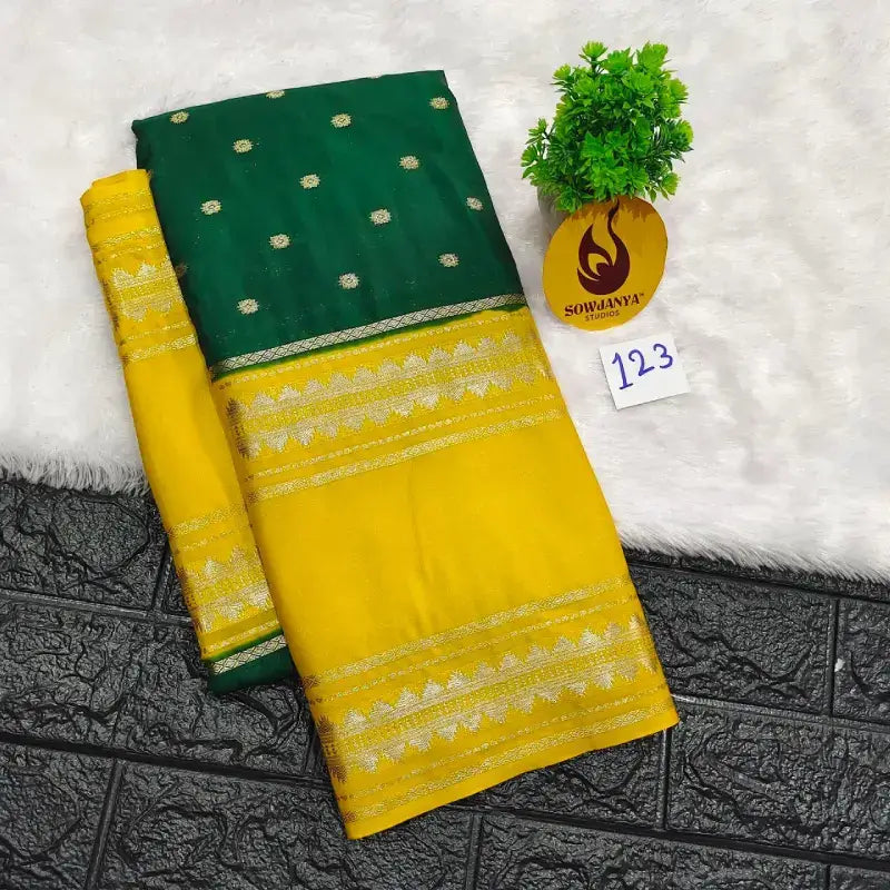 Premium Quality Mysore Crepe Sarees  - MYSORE0123