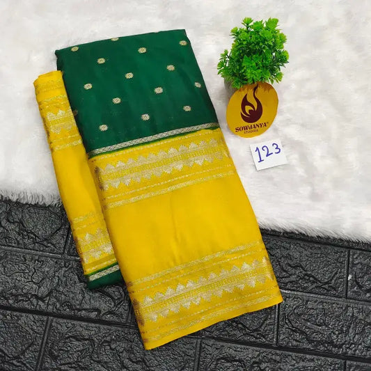 Premium Quality Mysore Crepe Sarees  - MYSORE0123
