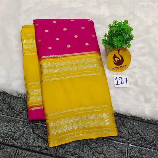 Premium Quality Mysore Crepe Sarees  - MYSORE0127
