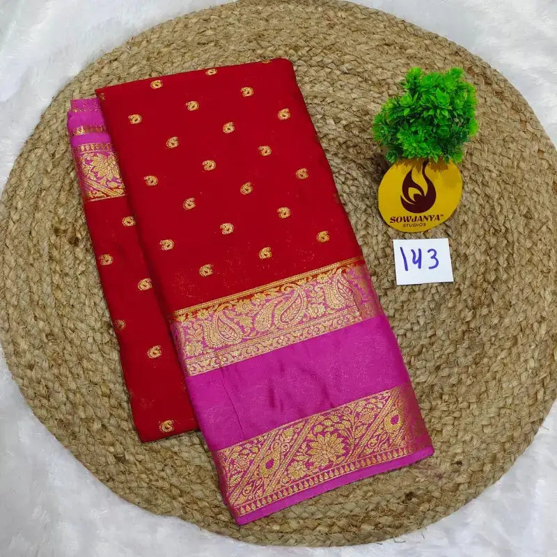 Premium Quality Mysore Crepe Sarees  - MYSORE0143