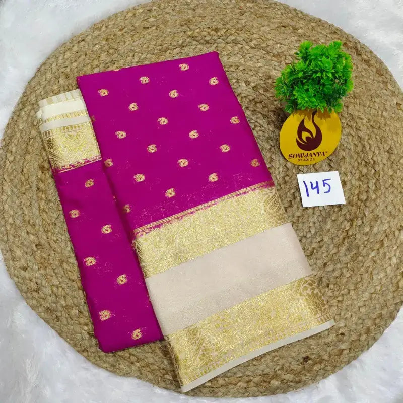 Premium Quality Mysore Crepe Sarees  - MYSORE0145