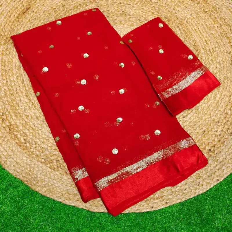 Pure Viscose Sequence Butti Satin Border Sarees - SSBSS1