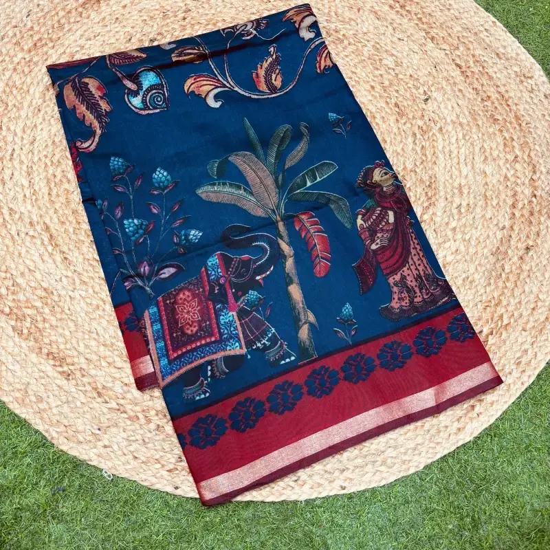 Silk Cotton Sarees With Viscose Border - SSVBC32