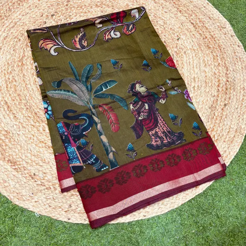 Silk Cotton Sarees With Viscose Border - SSVBC33