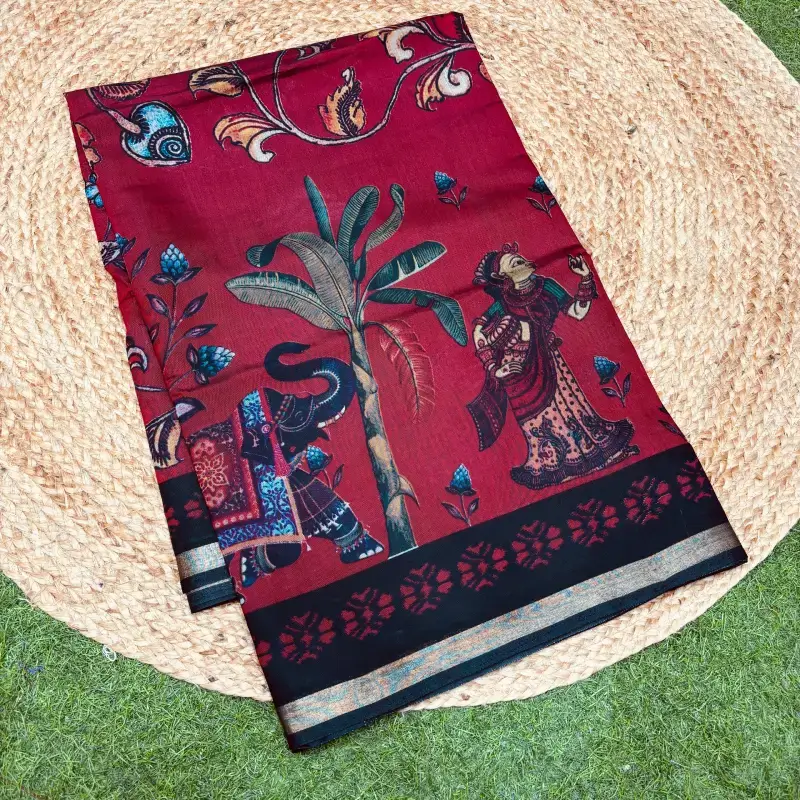 Silk Cotton Sarees With Viscose Border - SSVBC34