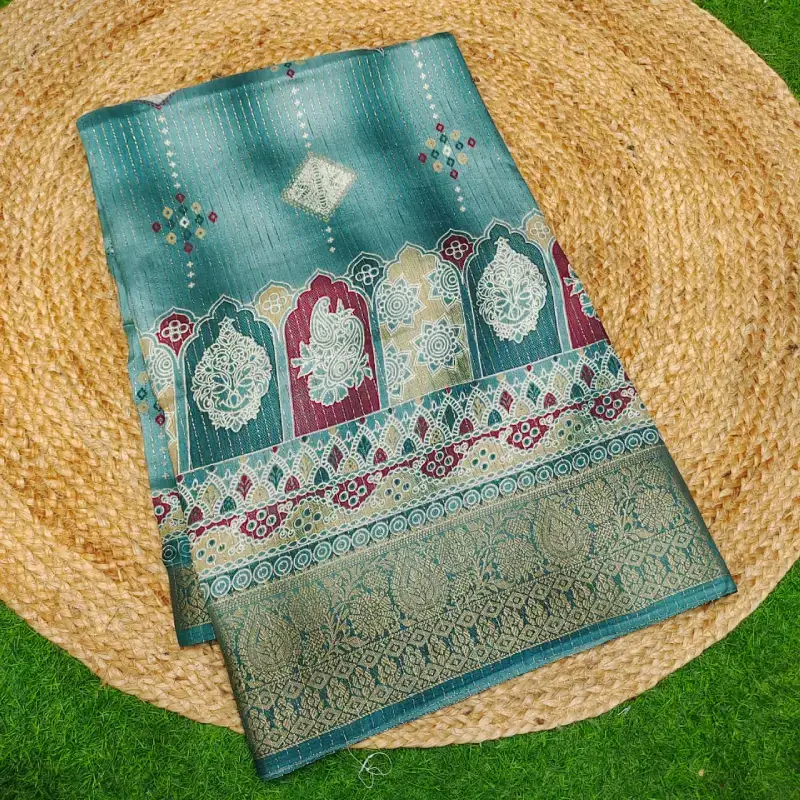 Fancy Zari Line Saree with Kanchi Style Border - SSFZB4