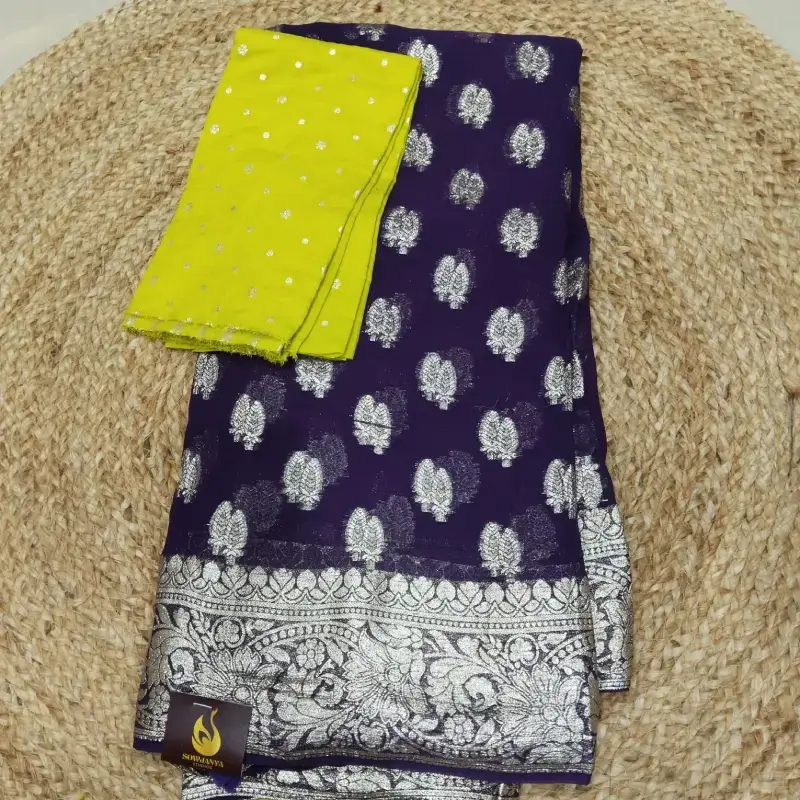 Premium Vicose Georgette Sarees - GRAB51