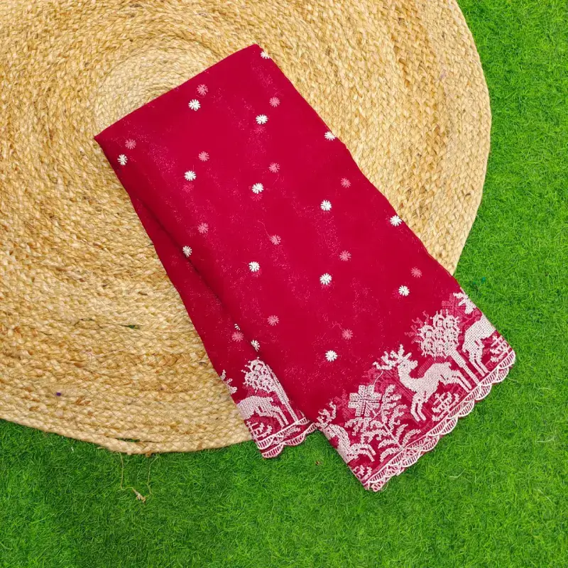 Fancy Designer Shimmer With Embroidary Sarees - DEER2
