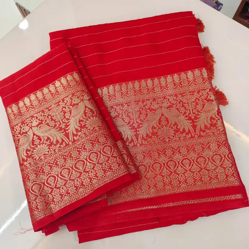 Viscose Georgette Sarees -SSMOL1(red)