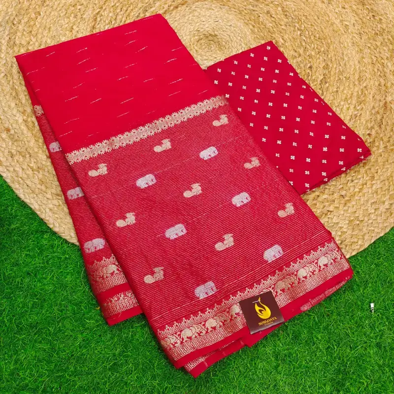 VINTAGE Viscose Georgette Sarees -SSVMG3(RED)
