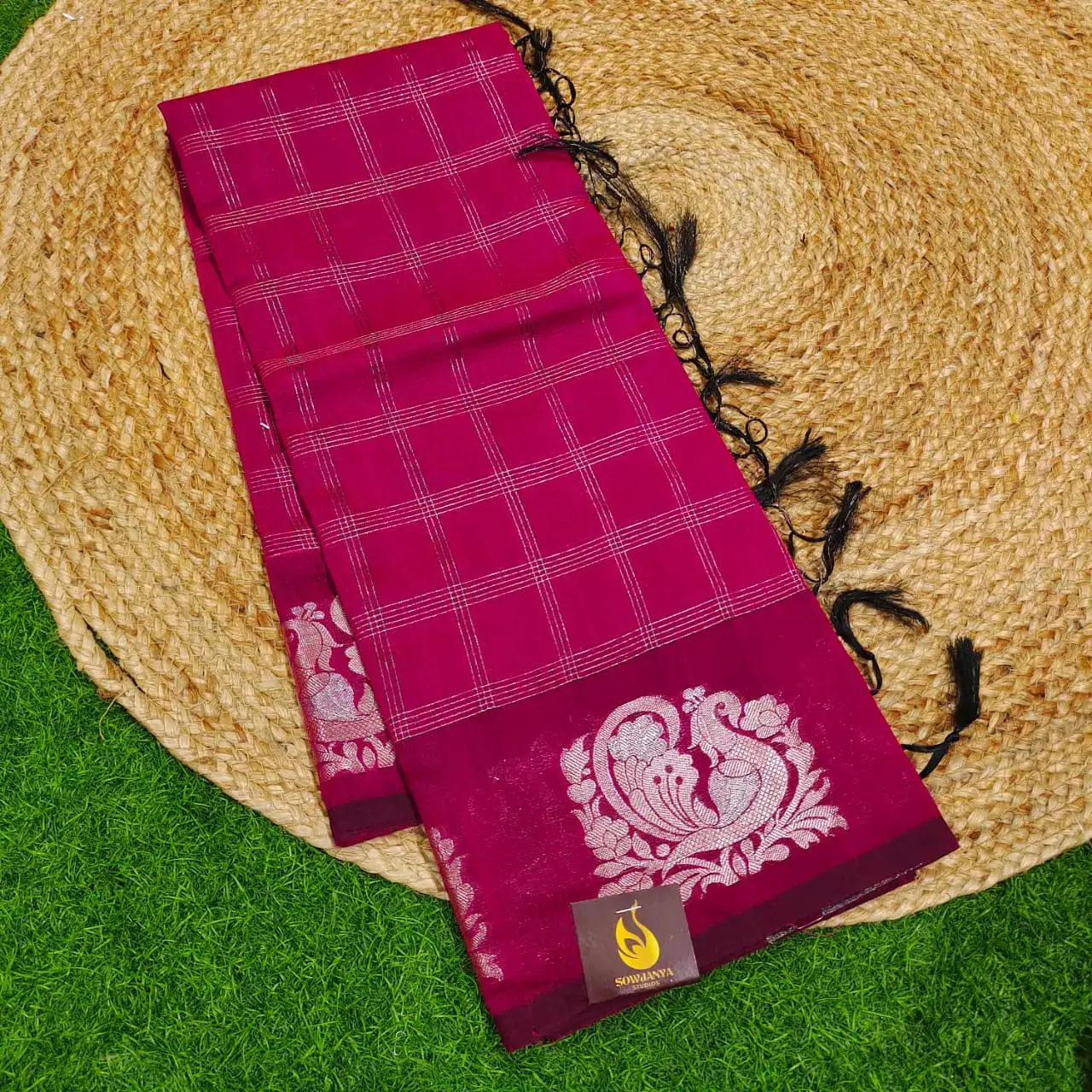 Mangalagiri Style Checks Sarees-SSBPE6