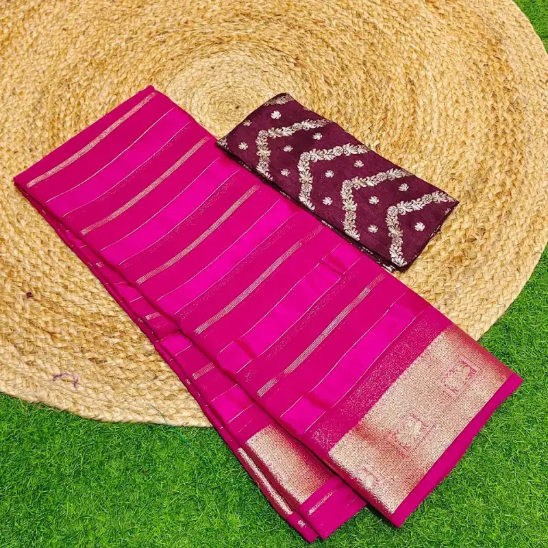 BANASARI Georgette SATIN Sarees with Double Blouse- SSDBL2