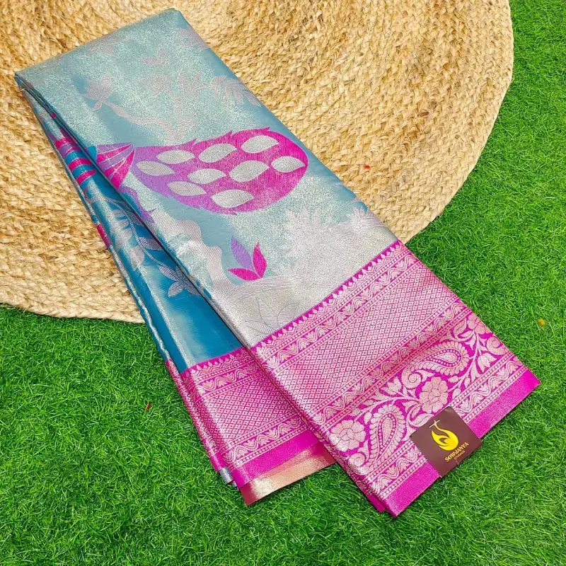 Designer Tissue Semi Kanchi Pattu Sarees-SSDTP05