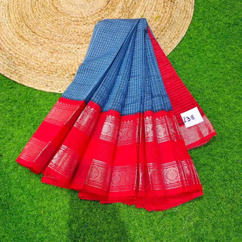 Premium Seiko Gadwal Cotton Sarees - ROYAL138