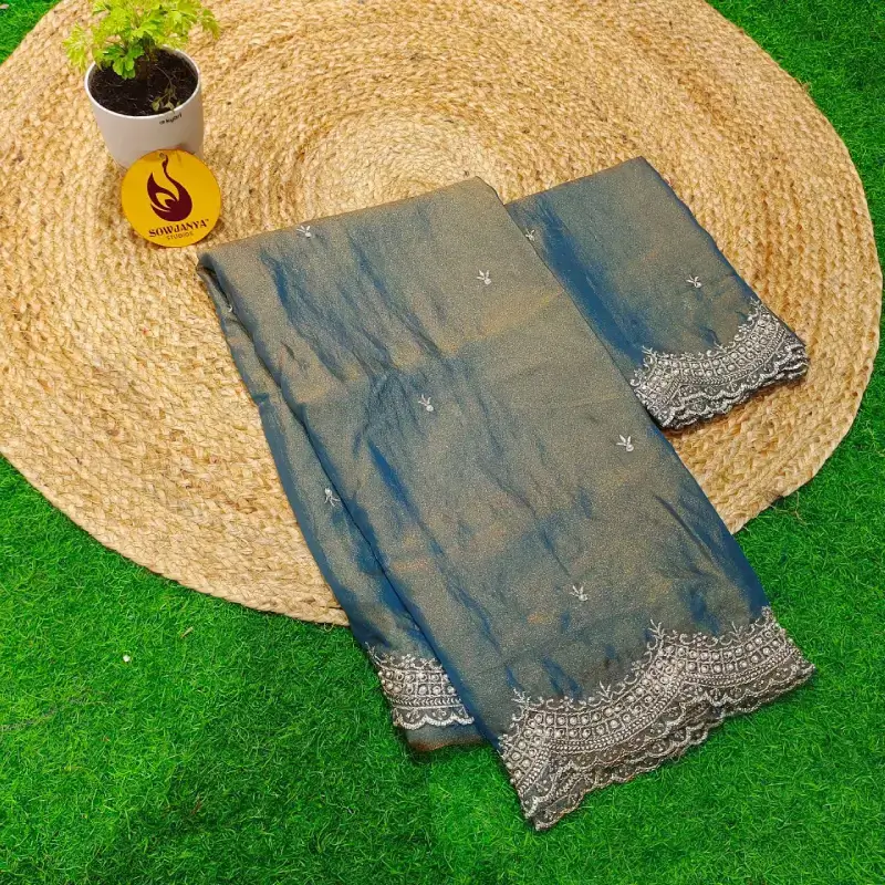 Premium Space Silk Saree With Cut Work Border - SSSPS4