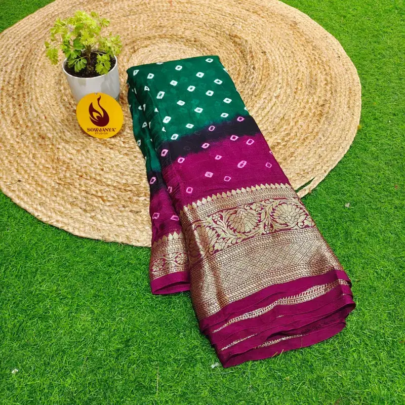 ORIGINAL BANDINI Kanchi Border Sarees -CANDY17
