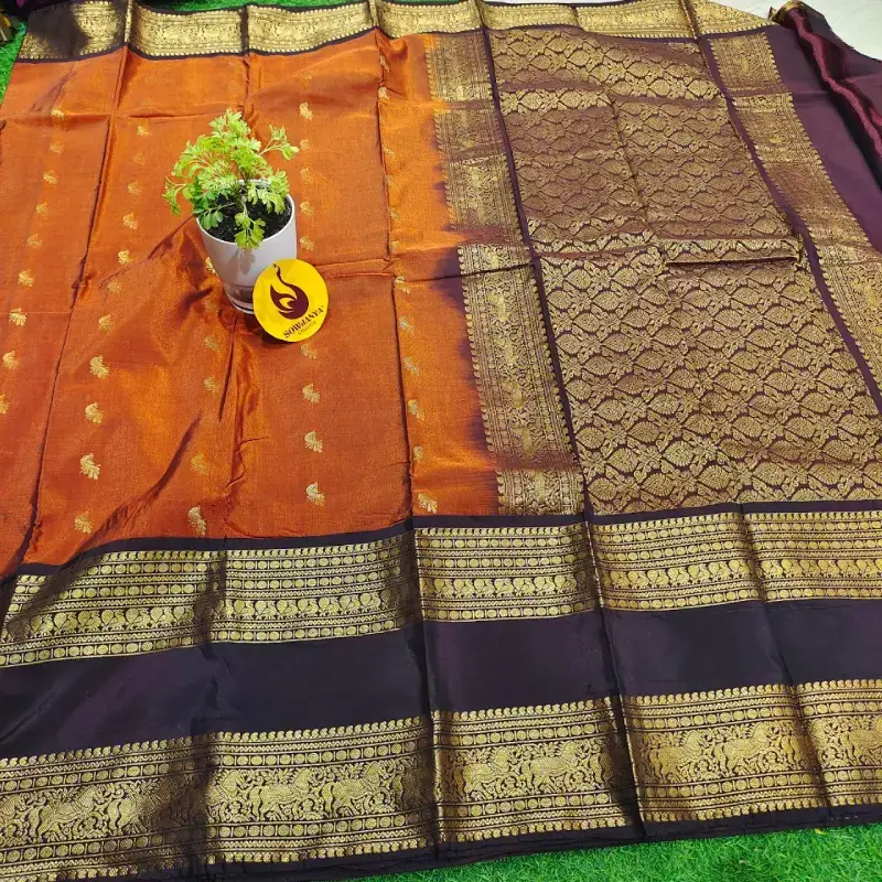 VINTAGE Seiko Gadwal Sarees - FIRE14