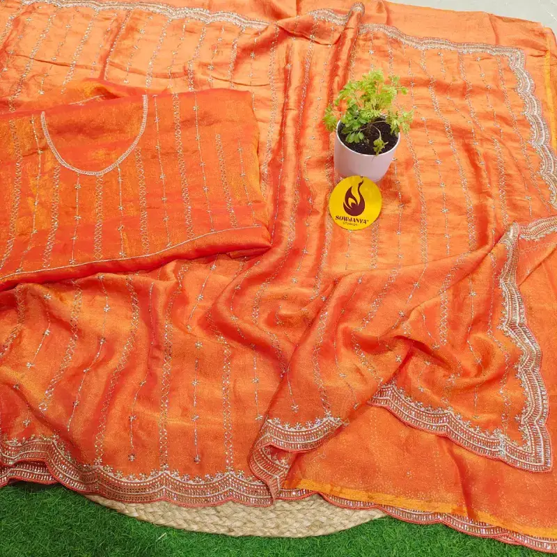 PREMIUM Space Silk Bead Work Sarees - BEADS3