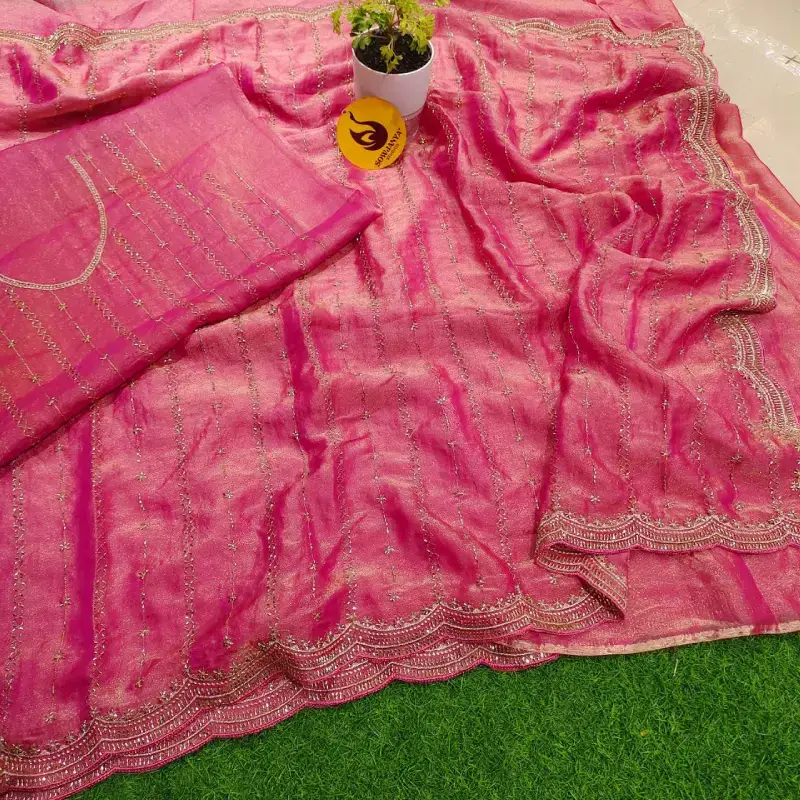 PREMIUM Space Silk Bead Work Sarees - BEADS4