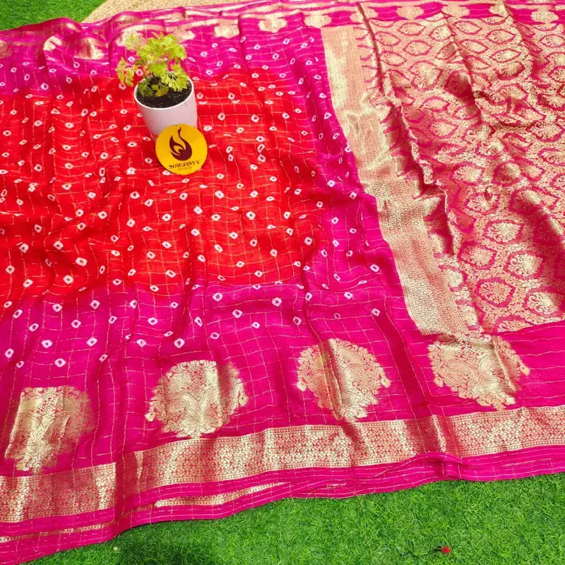 ORIGINAL BANDINI Chex Sarees -GEMS1