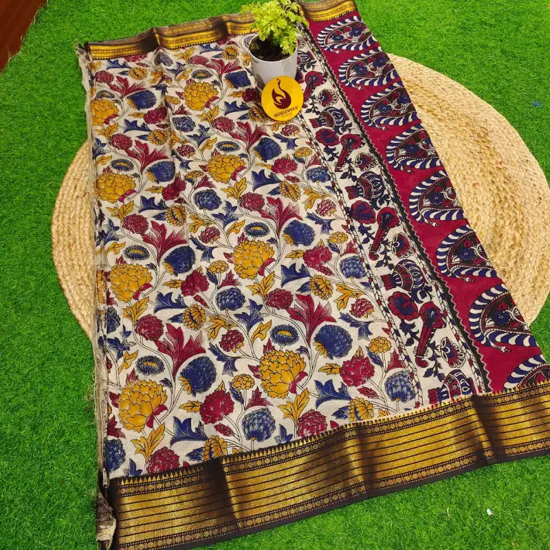 Pedana Kalamkari Chennur Silk Sarees -SSKLM17