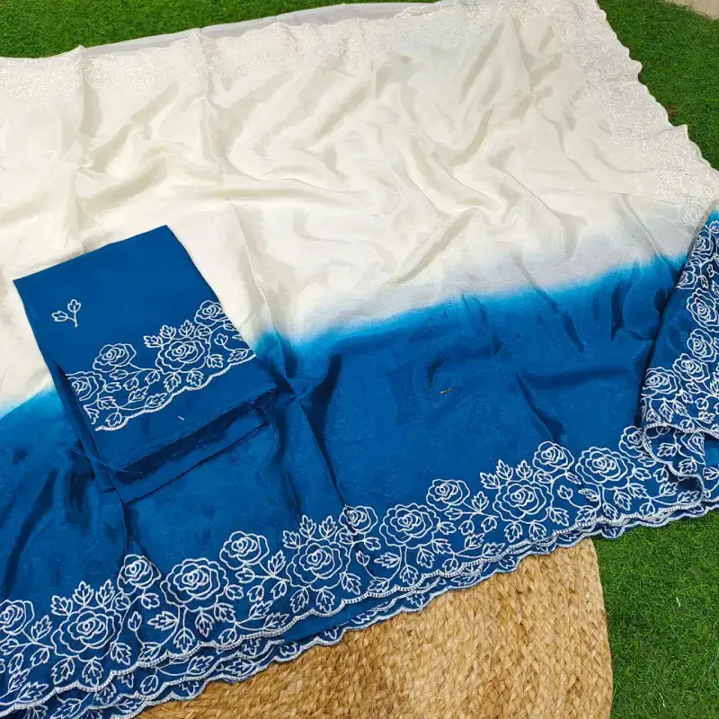 Chinon Cut Work Sarees -SSCWS2