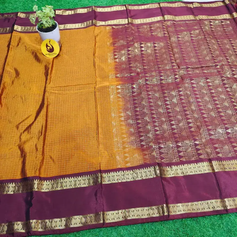 VINTAGE Seiko Gadwal Sarees - FIRE27