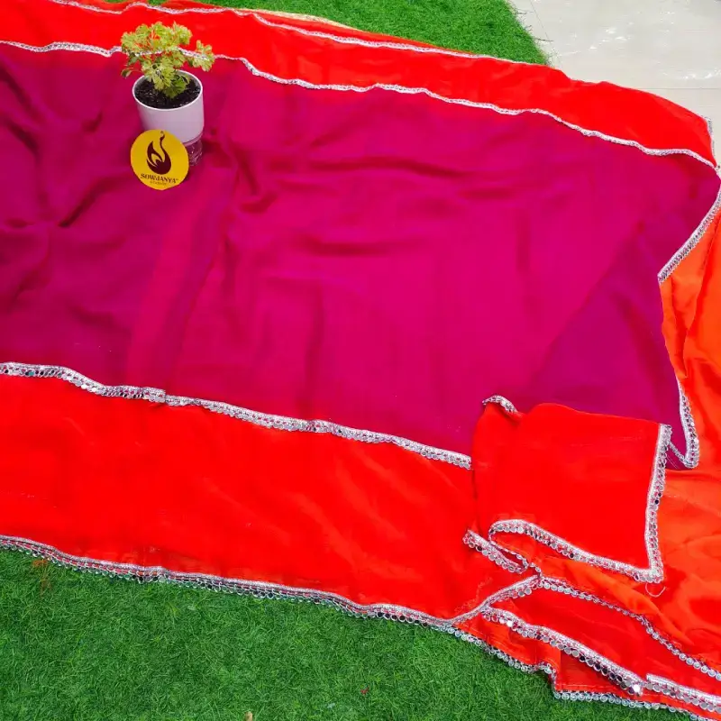 Georgette Saree With Real Mirror Work - YEAR30